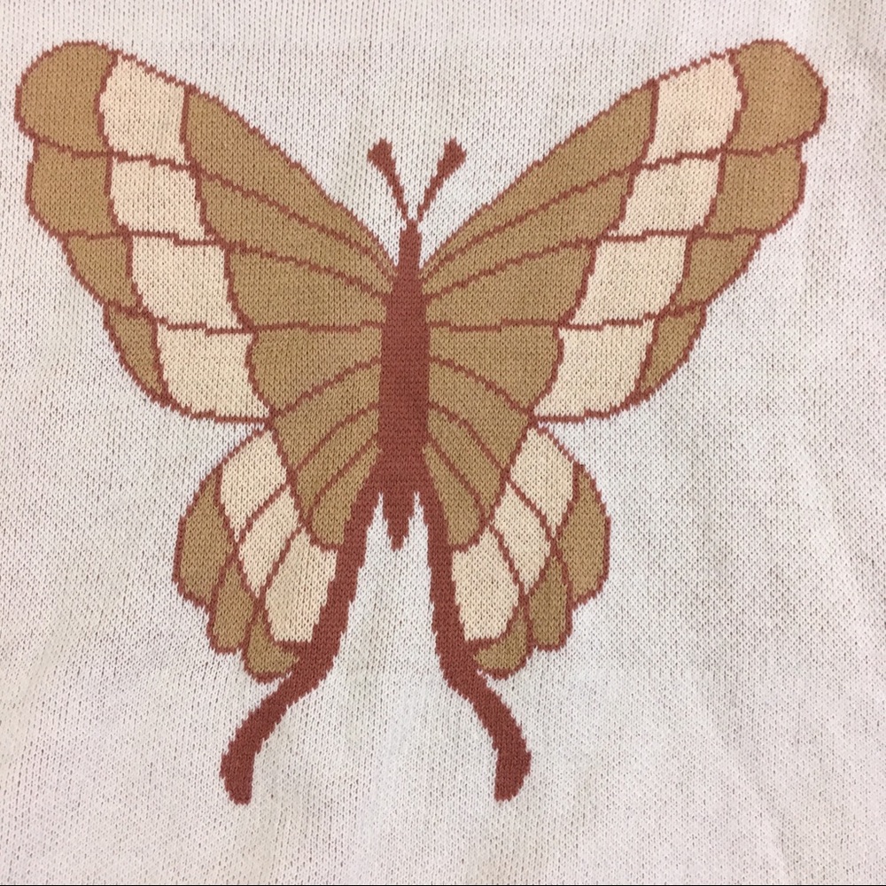 🦋SOLD🦋Modcloth V-neck Retro Butterfly Sweater - Picture 5 of 7